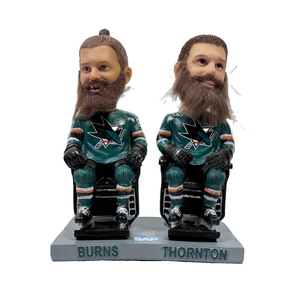 San Jose Sharks Brent Burns Joe Thornton Barbershop Dual Bobblehead SGA Hockey⁠